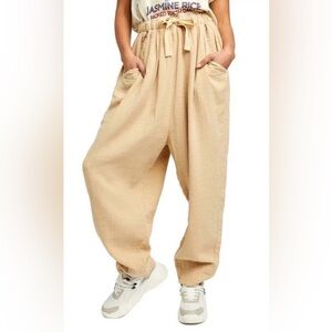 Free People Tan High-Waisted Pants
